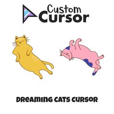 two cats that are sitting next to each other with the caption, dreaming cats cursor