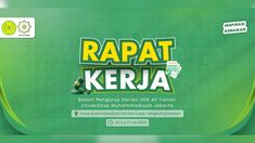 rapat kerja on the front cover of a green background with white lettering