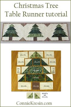 the christmas tree table runner pattern is shown