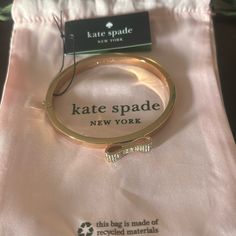 Kate Spade New York Bracelet For Women Bow Bangle Rose Gold W/ Dust Bag Brand New Adjustable Metal Bracelet By Kate Spade, Kate Spade Gold Bracelets, Chic Gold Kate Spade Bracelets, Chic Kate Spade Gold Bracelets, Kate Spade Gold Bracelet Jewelry, Kate Spade Bangle Bracelet For Formal Occasions, Kate Spade Formal Bangle Bracelets, Kate Spade Formal Bangle Bracelet, Elegant Kate Spade Metal Bracelets