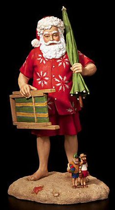 a figurine of santa claus holding a basket