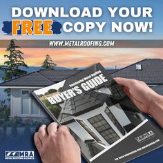 a person holding up a real estate brochure in front of a house with the words, free copy now