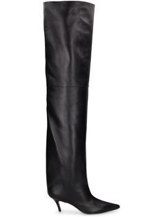 60mm Heel. Leather upper. Pull on. Leather lining and insole. Leather sole Luxury Knee-high Boots With Leather Sole, Luxury Knee-high Calf Leather Boots With Leather Lining, Luxury Calf Leather Knee-high Boots With Leather Lining, Luxury Calf Leather Knee-high Evening Boots, Luxury Knee-high Boots With Leather Lining For Evening, Luxury Calf Leather Knee-high Boots For Evening, Luxury Evening Knee-high Calf Leather Boots, Evening Knee-high Boots With Leather Lining, Luxury Leather-lined Knee-high Boots For Evening