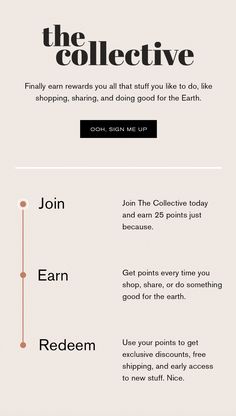 an advertisement for the collective, which is selling items to customers on their own website