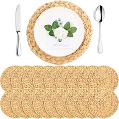 PRICES MAY VARY. Reliable Material: the water hyacinth placemats are made from water hyacinth, not easy to break, can easily let you close to the nature, help to enjoy the charms of nature Beautiful Decoration: the round wicker placemats are simple but beautiful, can easily go well with various interior design, add a layer of taste and style to your home, adding more fun to your kitchen table, coffee time Easy to Clean: simply wipe the woven round placemat with a cloth to remove dirt easily, the Rustic Boho Kitchen, Woven Charger, Wicker Placemats, Straw Placemats, Charger Plates Wedding, Boho Beach Wedding, Plate Mat, Woven Placemats, Boho Kitchen