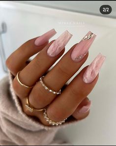 Latest Nails, Nails Designer, Nail Acrylic, Nails Trends, Ballerina Nails, Nails Black, Pink Nail