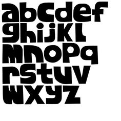 the letters are black and white in different styles