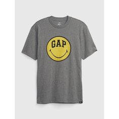 Gap X Smiley Size Small Model: Smiley Color: Grey, Yellow Regular Fit Pattern: With Print Sleeve: Short Material: 100% Cotton Gap Graphic Print Crew Neck Top, Gap Crew Neck Top With Graphic Print, Gap Graphic Print Relaxed Fit Tops, Gap Relaxed Fit Graphic Print Top, Gap Relaxed Fit Top With Graphic Print, Gap Short Sleeve Tops With Letter Print, Gap Cotton Tops With Logo Print, Gap Trendy Relaxed Fit Tops, Gap Relaxed Fit Trendy Tops