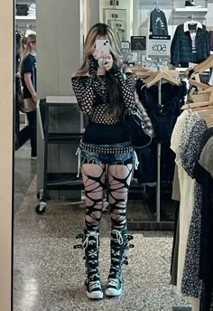 Alternative Punk Outfits, Goth Y2k Aesthetic Outfit, Birthday Sparkly Nails, Punk Style Aesthetic, 2024 Alt Fashion, 2000 Alternative Fashion, Goth New Years Outfit, Gothic Y2k Outfits, Goth Shoes Aesthetic