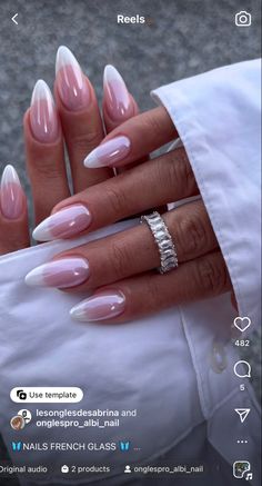 Boho Nails Almond Shape, Almond Nail With French Tip, Simple But Glam Nails, Bridal Bachelorette Nails, Elegance Nails Classy, Modern Nails 2023, Chic Classy Nails, Nail Designs Elegant Classy, Wedding Design Nails