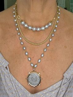 Large French Coin and Pearl Necklace – Fickle Fox Co Gold Coin Jewelry, Old Jewelry Crafts, Silver Pearl Jewelry, French Coins, Gold Coin, Coin Jewelry, Old Jewelry, Custom Jewelry Design, Pearl Chain