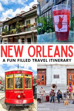 a red trolley car sitting next to a building with people on the sidewalk and in front of it