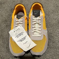 New With Tags, No Box - Never Worn. Nike Mustard Sneakers For Sports, Mustard Nike Sneakers For Sports, Yellow Nike Sneakers For Running Errands, Yellow Nike Sneakers For Errands, Nike Yellow Sneakers For Casual Wear, Yellow Nike Sneakers For Casual Wear, Nike Mustard Sporty Sneakers, Nike Sporty Mustard Sneakers, Yellow Sneakers With Rubber Sole For Errands