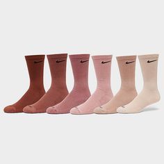 Nike Everyday Plus Cushioned Crew Training Socks (6-Pack) | Finish Line Nike Earth Tone Socks, Coffee Nike Socks, Nike Nude Socks, Nike Socks Neutral, Running Sandals, All Black Shoes, Black Shoes Men, Nike Socks, Dunks Nike