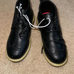 Brand New With Tag Steve Harvey Shoe Boots Celebrity Edition Size 12. Black Round Toe Boots For School, Boots For Streetwear With Round Toe, Casual Black Boots With Brogue Detailing, Black Brogue Boots With Closed Toe, Black Brogue Closed Toe Boots, Black Brogue Detailed Closed Toe Boots, Steve Harvey, Dress Shoes, Shoe Boots