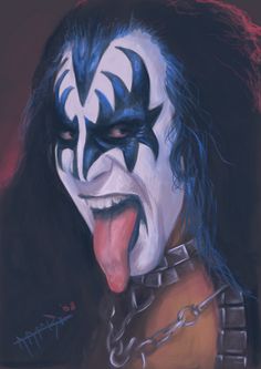 a drawing of a man with his tongue out and face painted like the joker from it's movie