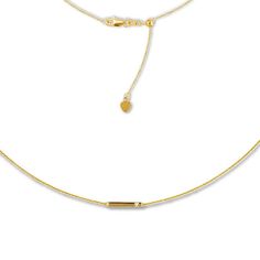 A bar accented with a round diamond adds subtle definition to this minimalist choker necklace for her. Crafted of 14K yellow gold, the cable chain is adjustable from 14 to 16 inches and secures with a lobster clasp. Jewelry Advice, Necklace For Her, Engagement Style, Initial Pendant Necklace, Gold Choker Necklace, Diamond Bar, Gold Choker, A Bar, Diamond Stone