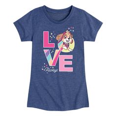 Paw Patrol - Skye Love Always - Toddler And Youth Girls Short Sleeve Graphic T-Shirt - Celebrate the essence of Nickelodeon's Paw Patrol with officially licensed apparel featuring unique designs crafted exclusively by Hybrid Apparel. Each piece brings beloved characters, iconic imagery, and memorable moments to life, offering Paw Patrol fans a one-of-a-kind way to showcase their passion. Paw Patrol Skye, Paw Patrol Girl, Paw Patrol Nickelodeon, Girls Fleece, Toddler Hoodie, Love Always, Top Graphic Tees, Kids Outfits Girls, Hoodie Girl