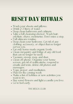 Reset Day, Rest Day, Mental Training, Mental And Emotional Health, Self Care Activities, New Energy