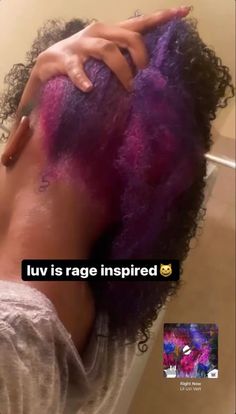 Adore Lavender Hair Dye, Short 4c Hair Dye Ideas, Purple Skunk Stripe Hair, Purple Peekaboo Hair, Purple Natural Hair, Long Hairstyle Ideas, Dyed Hairstyles, Peekaboo Hair Colors, Hair Stripes