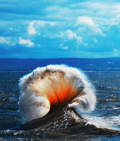 an orange wave crashing into the ocean with caption that reads, when you forget, you