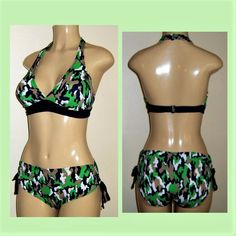 Halter Top Bikinis, Camo Swimsuit, Monokini Swimsuits, Swim Suit Bottoms