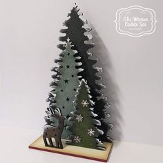 a christmas tree made out of metal and wood