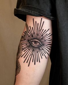 an all seeing eye tattoo on the arm