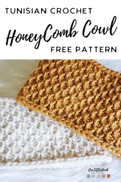 two crochet headbands with text that reads, how to knit the honeycomb