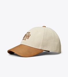 Two-Tone Canvas Cap: Women's Designer Hats | Tory Sport Brown Canvas Baseball Cap, Adjustable Brown Canvas Baseball Cap, Casual Leather Baseball Cap With Curved Visor, Beige Six-panel Baseball Cap For Everyday, Casual Six-panel Canvas Baseball Cap, Everyday Six-panel Canvas Baseball Cap, Beige Adjustable Six-panel Baseball Cap, Everyday Beige Six-panel Baseball Cap, Adjustable Beige Six-panel Baseball Cap