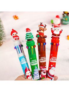 1PC Cartoon Christmas Ten Color Pen Creative Handbook Colored Oil Pen Ballpoint Pen Christmas Gift Learning And Office Supplies Christmas Elk S,Santa Claus,Christmas Tree,Christmas Snowman,Christmas Elk    ABS     Writing & Correction Supplies, size features are:Bust: ,Length: ,Sleeve Length: Multi Color Pen, Novelty Pen, Writing School, Christmas Eve Gift, Oil Pen, Fine Writing Instruments, Merry Christmas Gifts, Christmas Party Favors, Cute Christmas Gifts