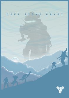 the poster for deep stone crypt shows silhouettes of people climbing up a mountain