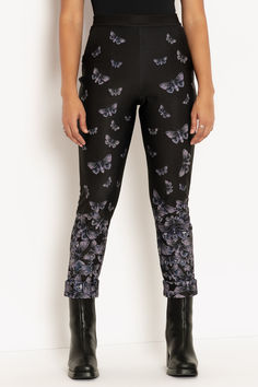 Death's Head Hawkmoth Cuffed Pants - STAPLE ($109) By BlackMilk Clothing Crop Shirt