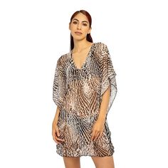 Update your swim wardrobe with this women's cover-up caftan from Jordan Taylor. Update your swim wardrobe with this women's cover-up caftan from Jordan Taylor. Sheer animal print V-neck Flowy, elbow-length sleevesFIT & SIZING Caftan stylingFABRIC & CARE Polyester, spandex Hand wash Made in the USA Size: X Large. Color: Snake Ivory. Gender: female. Age Group: adult. Pattern: Pattern. V-neck Kaftan For Resort Season, Beige V-neck Cover-up For Vacation, Casual Pool Cover-up, Chic V-neck Swim Dress For Beach, Vacation Tunic Cover-up, Resort Short Sleeve Cover-up, Summer Tunic Cover-up, Flowy Swimwear For Pool, Resort Beach Cover-up Kaftan