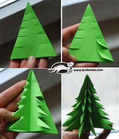 the steps to make a paper christmas tree