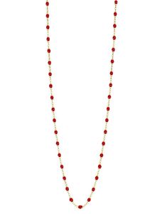 Classic Gigi Sautoir Necklace - 24in - Ruby JEWELRYBOUTIQUENECKLACE O GIGI CLOZEAU Elegant Red Beaded Chain Necklace, Luxury Beaded Long Necklace, Luxury Necklace With Delicate Chain, Luxury Long Beaded Chain Necklace, Elegant Red Long Necklace, Elegant Red Lariat Necklaces, Elegant Red Lariat Necklace, The South Of France, South Of France