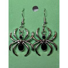 Spider Earrings! Pick your style with these enamel spider earrings and add the perfect accessory for every outfit! These are made from enamel findings. The dangles are silver plated. These are assembled by us. Black Novelty Jewelry For Party, Novelty Black Jewelry For Party, Black Enamel Dangle Jewelry, Black Novelty Drop Earrings, Black Enamel Nickel-free Earrings, Nickel-free Black Enamel Jewelry, Goth Things, Spider Earrings, Crystals Beads