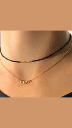 Gold Jewellery Design Necklaces, Jewelry Design Necklace, Gold Jewellery Design, Black Beads