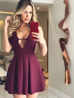 A-Line With Ruched Short Black Prom Dresses 2020 - Bridelily Burgundy Homecoming Dress, Mini Prom Dresses, Mini Homecoming Dresses, Satin Homecoming Dress, Cheap Homecoming Dresses, Dresses Classy, Satin Short, Short Prom Dress, Short Prom