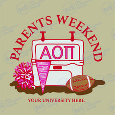 a t - shirt with the words, parents weekend i'm aot and an american football