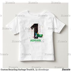 a white t - shirt with the number one on it and sprinkles