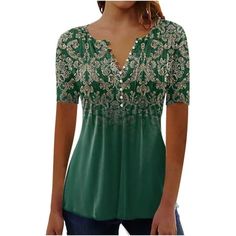 Welcome to our store  Womens Tops Hide Belly Fat Shirts Summer Pleated Button V Neck T-Shirt Causal Empire Waist A-Line Floral Tunic Tops  Item Type: Henley Tops  Material: Cotton Blend  Tops Type: Casual, Trendy, Dressy,  Neckline: V Neck  Sleeve Length: Short Sleeve Length Tops  Colors: Floral Print T Shirts ; 2023 Trendy Printed Tops  Features: Pleated; Button Up; Hide Belly;Tunic  Seansons: Spring, Summer, Fall, Winter  Fit: Fits ture to size  Thickness: Standard  How to wash: Hand wash Cold Tunic Tops For Women, Flowy Shirts, Belly Shirts, Short Sleeve Tunic Tops, Fashion Queen, Floral Tunic Tops, Short Sleeve Shirt Women, Womens Tops Summer, Brand Clothing