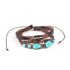 A Turquoise Beaded Braid, A Dainty Leather Band, And A Strand Of Wooden Beads And Brass Accents Layer Across The Wrist For A Seasonal Look. Features An Adjustable Sliding Knot Closure. Blue Bohemian Beaded Bracelets, Bohemian Blue Beaded Bracelets, Bohemian Turquoise Bracelets, Beach Wedding Red, Adjustable Sliding Knot, Suede Bracelet, Sliding Knot Closure, Hinged Bracelet, Sliding Knot