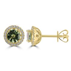 Elevate your earring collection with these stunning pieces. Crafted from 14K yellow gold, they showcase a world-class design that exudes luxury. Adorned with round-cut Tsavorite and round Diamonds, these earrings create a dazzling sparkle and offer a captivating, sophisticated look. Product Information SKU ADG70193 Metal Type 14K Metal Color Yellow Gold Earring Style - Metal Weight 2.08 Primary Stone Gemstone Name Tsavorite Gemstone Species Garnet No. Of Gemstones 2 Gemstone Shape Round Gemstone Color Green Gemstone Grade - Gemstone Clarity Type II Gemstone Weight 1.51 Gemstone Size 5.5 mm Gemstone Treatment - Origin Tanzania Secondary Stone Gemstone Name Diamond Gemstone Species Diamond No. Of Gemstones 44 Gemstone Shape Round Gemstone Color White Gemstone Grade SI Gemstone Clarity - Gems