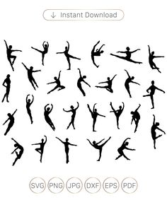 the silhouettes of people dancing in different poses