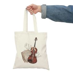 Music Natural Tote Bag, Sheet music Bag for your favorite string player, perfect gift for the music teacher in your life! Cotton Canvas Bag With Adjustable Strap As Gift, Painting Ideas Music, Orchestra Teacher, Music Tote Bag, Music Bag, Music Teacher Gift, Product Inspiration, Teacher Bag, Teacher Bags