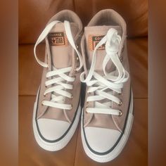 Never Worn With Box Clean Non-Smoker/No Pets A04447f Ctas Madison Mid Stone Mauve/Copper/White 9z2207-M88 3kbn7dvc00402 Women Us Size 7 (True To Size) Product Details Sole Material: Rubber Outer Material: Canvas Closure Type: Lace-Up Converse Stone Mauve, Stone Mauve Converse, Worn Converse, Converse Women, Converse Star, Womens Converse, Neutral Color, Converse Shoes, Neutral Colors