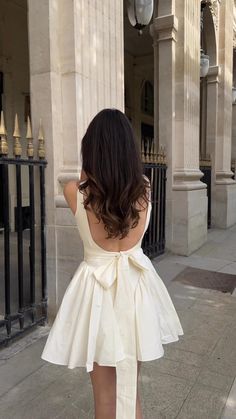 Atelier Dress, Bow Mini Dress, Vacation Outfit, Backless Mini Dress, Style Home, Vacation Outfits, Diy Fashion, Wedding Inspo, Outfit Ideas