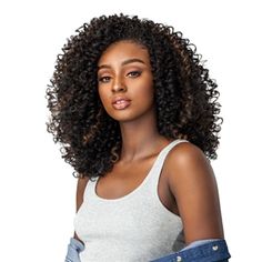 Name: Sensationnel Instant Weave Curls Kinks & Co Wig The Show Stoppe Type: Synthetic Half Wig Features: Do not brush, blow dry or use curling irons and other heat appliances when hair is wet. Do not expose hair to heat in excess of 40℉. For volume, use fingers to gently comb curly or wavy styles Weave Curls, Afro Twist Braid, Hair Braid Patterns, Types Of Hair Extensions, Hair Crochet, Half Wig, Front Hair, Curly Hair Extensions, Deep Wave Hairstyles