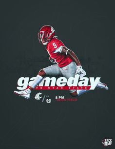 a football player with the words gameday on it's back and an image of him